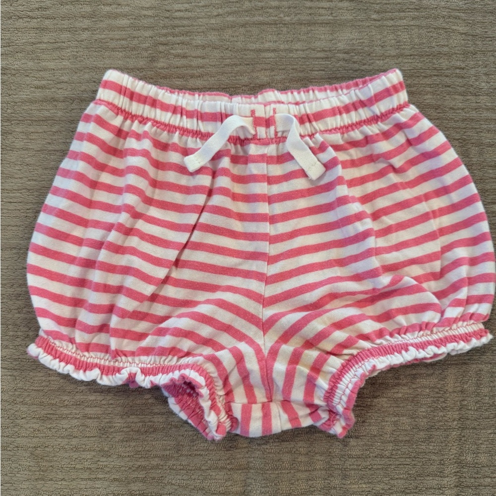Pink and White Striped baby Bubble Shorts